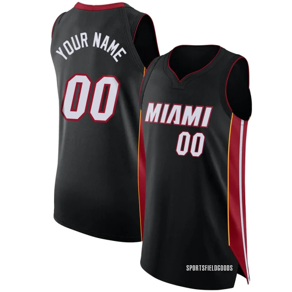 Youth Custom Miami Heat Black Authentic Custom Jersey - Icon Edition
