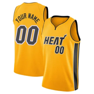 Youth Custom Miami Heat Gold Swingman Custom 2020/21 Jersey - Earned Edition