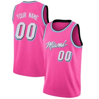Youth Custom Miami Heat Pink Swingman Custom 2018/19 Jersey - Earned Edition