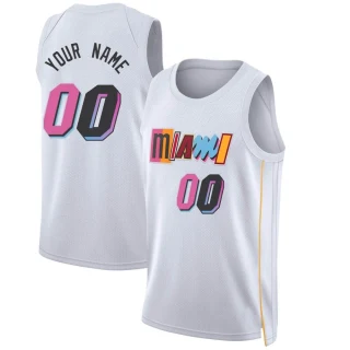 Youth Custom Miami Heat White Swingman Custom 2022/23 City Edition Jersey