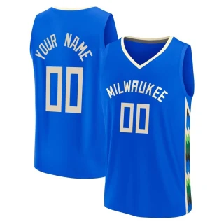 Youth Custom Milwaukee Bucks Royal Fast Break Custom 2022/23 City Edition Jersey