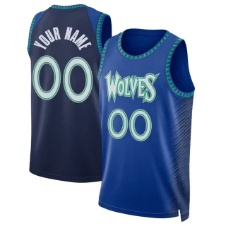 Youth Custom Minnesota Timberwolves Blue Swingman Custom 2021/22 City Edition Jersey