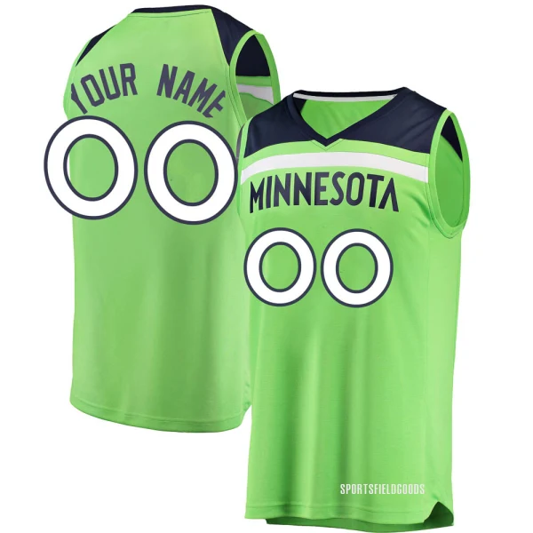 Youth Custom Minnesota Timberwolves Green Fast Break Custom Jersey - Statement Edition