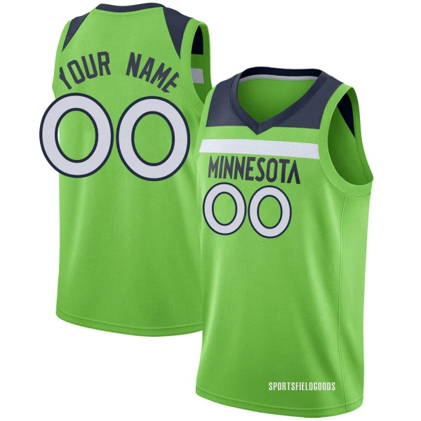 Youth Custom Minnesota Timberwolves Green Swingman Custom Jersey - Statement Edition