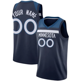 Youth Custom Minnesota Timberwolves Navy Swingman Custom Jersey - Icon Edition