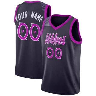 Youth Custom Minnesota Timberwolves Purple Swingman Custom 2018/19 Jersey - City Edition