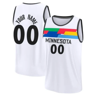 Youth Custom Minnesota Timberwolves White Fast Break Custom 2022/23 City Edition Jersey