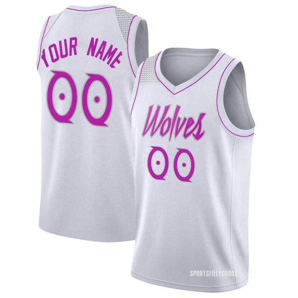 Youth Custom Minnesota Timberwolves White Swingman Custom 2018/19 Jersey - Earned Edition