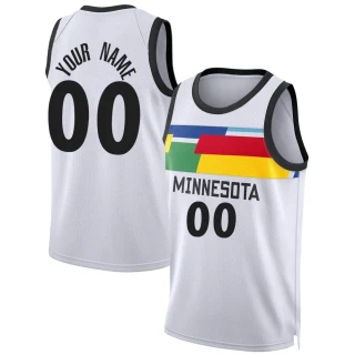 Youth Custom Minnesota Timberwolves White Swingman Custom 2022/23 City Edition Jersey