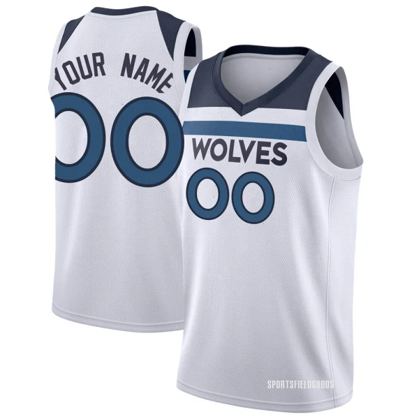 Youth Custom Minnesota Timberwolves White Swingman Custom Jersey - Icon Edition