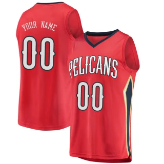 Youth Custom New Orleans Pelicans Red Fast Break Custom Jersey - Statement Edition