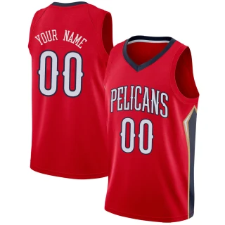 Youth Custom New Orleans Pelicans Red Swingman Custom Jersey - Statement Edition