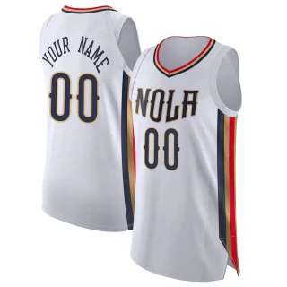 Youth Custom New Orleans Pelicans White Authentic Custom 2021/22 City Edition Jersey