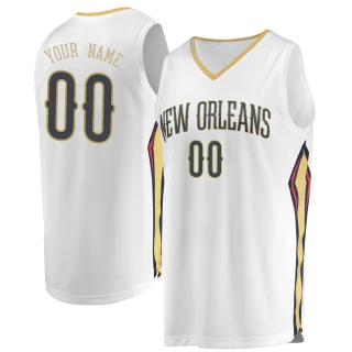 Youth Custom New Orleans Pelicans White Fast Break Custom Jersey - Association Edition
