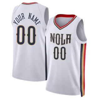 Youth Custom New Orleans Pelicans White Swingman Custom 2021/22 City Edition Jersey