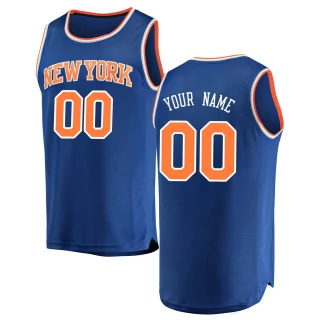 Youth Custom New York Knicks Blue Fast Break Custom Jersey - Icon Edition
