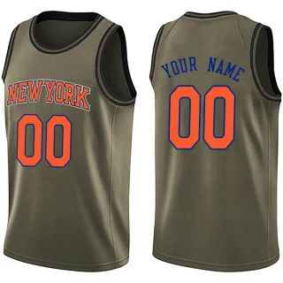 Youth Custom New York Knicks Green Swingman Custom Salute to Service Jersey