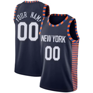 Youth Custom New York Knicks Navy Swingman Custom 2018/19 Jersey - City Edition