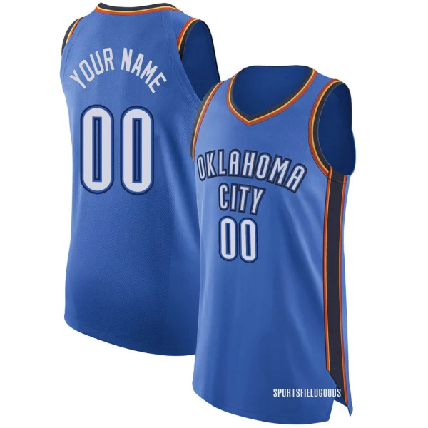 Youth Custom Oklahoma City Thunder Blue Authentic Custom Jersey - Icon Edition