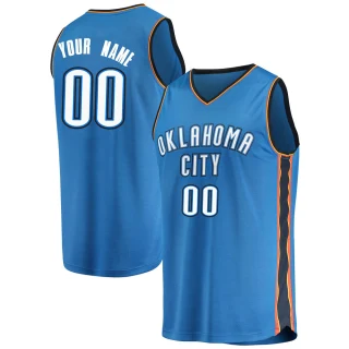 Youth Custom Oklahoma City Thunder Blue Fast Break Custom Replica Jersey - Icon Edition
