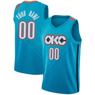 Youth Custom Oklahoma City Thunder Swingman Custom Turquoise 2018/19 Jersey - City Edition