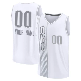 Youth Custom Oklahoma City Thunder White Fast Break Custom 2021/22 Replica City Edition Jersey