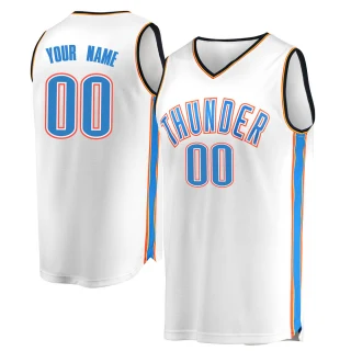 Youth Custom Oklahoma City Thunder White Fast Break Custom Replica Jersey - Association Edition