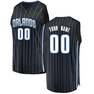 Youth Custom Orlando Magic Black Fast Break Custom Jersey - Statement Edition