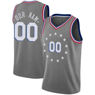 Youth Custom Philadelphia 76ers Gray Swingman Custom 2018/19 Jersey - City Edition