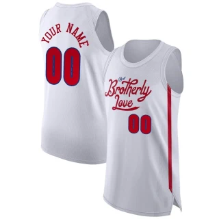Youth Custom Philadelphia 76ers White Authentic Custom 2022/23 City Edition Jersey