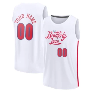 Youth Custom Philadelphia 76ers White Fast Break Custom 2022/23 City Edition Jersey