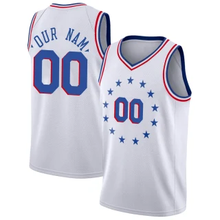 Youth Custom Philadelphia 76ers White Swingman Custom 2018/19 Jersey - Earned Edition