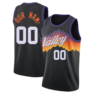 Youth Custom Phoenix Suns Black Swingman Custom 2020/21 City Edition Jersey