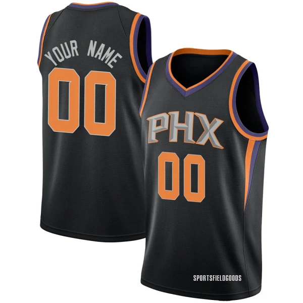 Youth Custom Phoenix Suns Black Swingman Custom Jersey - Statement Edition