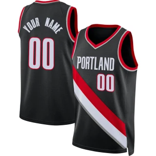 Youth Custom Portland Trail Blazers Black Swingman Custom 2021/22 Diamond Icon Edition Jersey