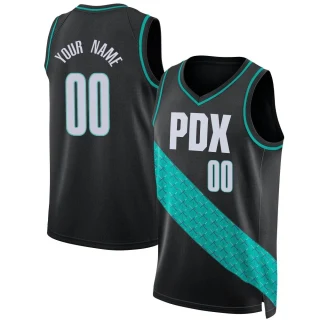 Youth Custom Portland Trail Blazers Black Swingman Custom 2022/23 City Edition Jersey