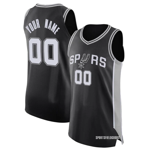 Youth Custom San Antonio Spurs Black Authentic Custom Jersey - Icon Edition