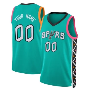 Youth Custom San Antonio Spurs Fast Break Custom Turquoise 2022/23 City Edition Jersey