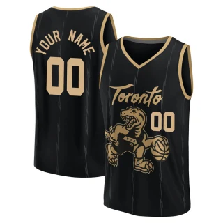 Youth Custom Toronto Raptors Black Fast Break Custom 2021/22 Replica City Edition Jersey