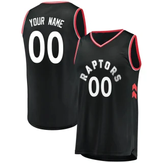 Youth Custom Toronto Raptors Black Fast Break Custom Jersey - Statement Edition