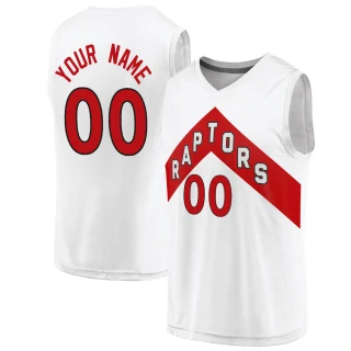 Youth Custom Toronto Raptors White Fast Break Custom 2020/21 Jersey - Association Edition