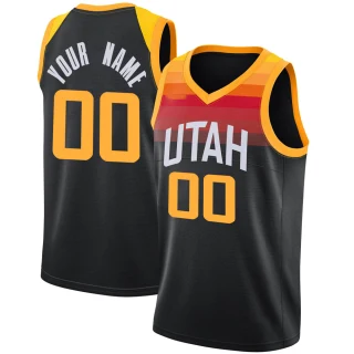 Youth Custom Utah Jazz Black Swingman Jaz Custom 2021/22 Diamond Icon Edition Jersey