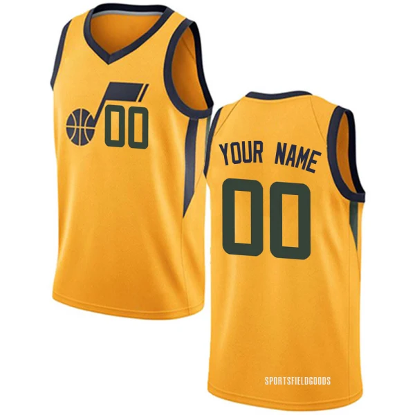 Youth Custom Utah Jazz Gold Swingman Custom Jersey - Statement Edition