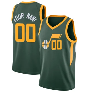 Youth Custom Utah Jazz Green Swingman Custom 2018/19 Jersey - City Edition