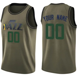 Youth Custom Utah Jazz Green Swingman Custom Salute to Service Jersey