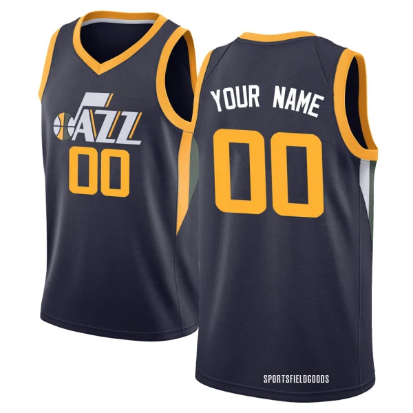 Youth Custom Utah Jazz Navy Swingman Custom Jersey - Icon Edition