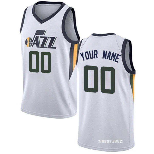 Youth Custom Utah Jazz White Swingman Custom Jersey - Association Edition