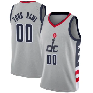 Youth Custom Washington Wizards Gray Swingman Custom 2020/21 Jersey - City Edition