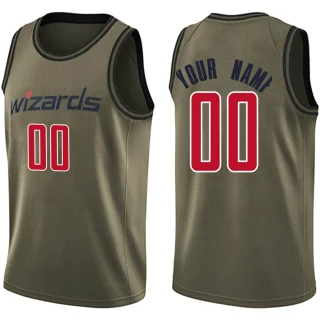 Youth Custom Washington Wizards Green Swingman Custom Salute to Service Jersey
