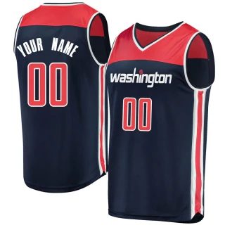 Youth Custom Washington Wizards Navy Fast Break Custom Jersey - Statement Edition